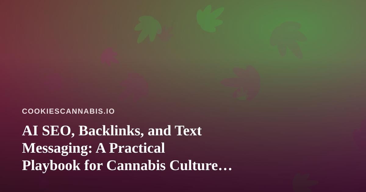 AI SEO, Backlinks, and Text Messaging: A Practical Playbook for Cannabis Culture Publishers