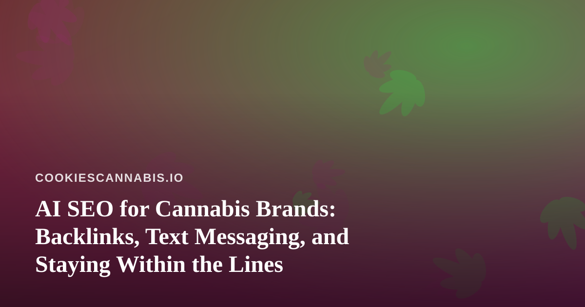 AI SEO for Cannabis Brands: Backlinks, Text Messaging, and Staying Within the Lines
